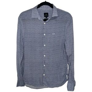 Armani Exchange Navy Patterned Button Down Shirt